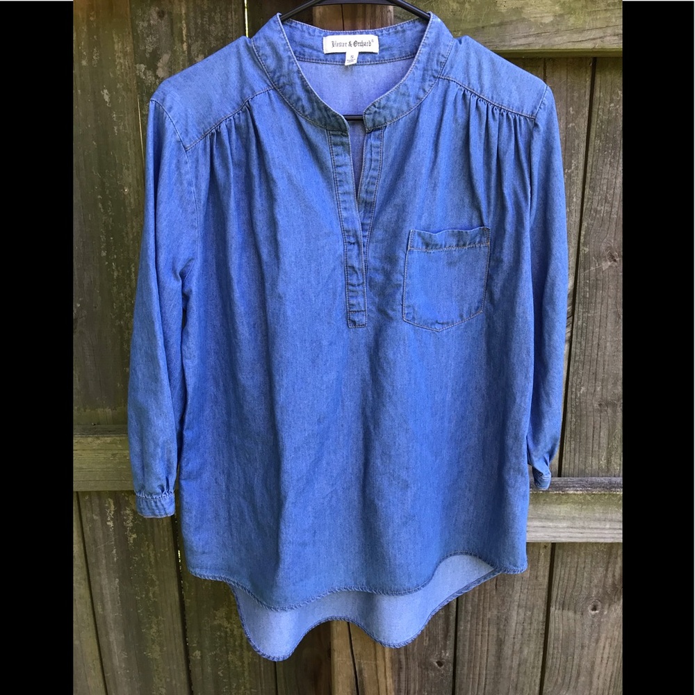 Anthropologie Hester & Orchard Chambray Top